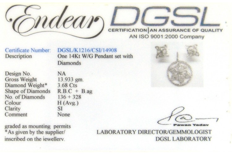 Diamond Pendant Set 